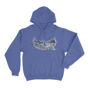 Tucker Carlson Fly Fishing Hoodie Blue